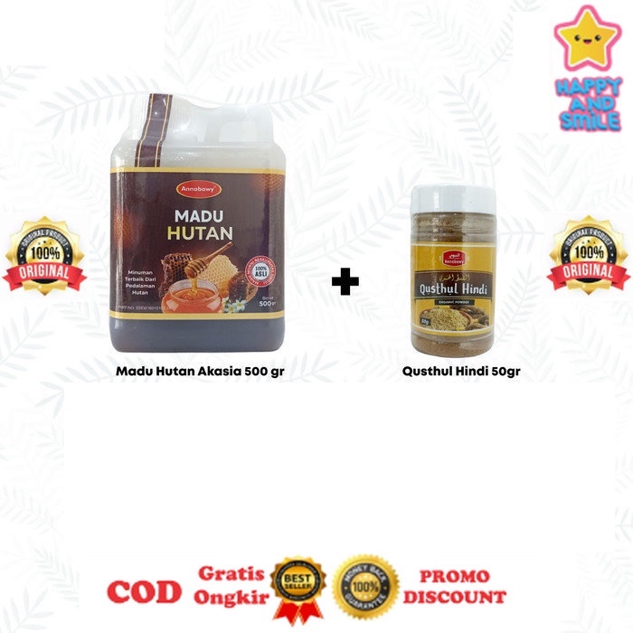 

MADU ASLI ORIGINAL Paket ISOMAN COVID-19 Madu Hutan 500gr + Qusthul Hindi 50gr Annabawy Life Style