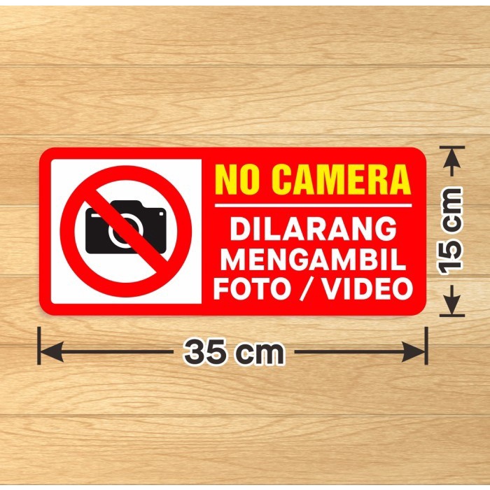 

Sticker Stiker Sign No Camera Dilarang Mengambil Foto Video 35 x 15 cm