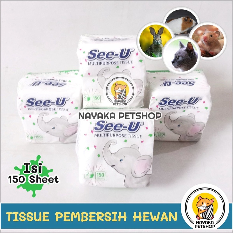 Tissue Hewan 150 Sheet Tisu Pembersih Kotoran Mata Telinga Luka Kucing Anjing Hamster Kelinci