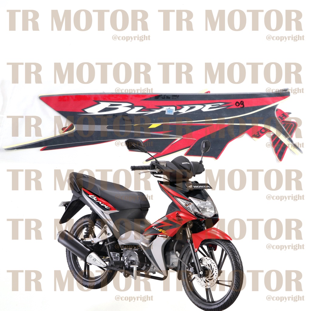 Stiker Motor Blade 110 2009 Sticker Striping Lis Full Set Motor