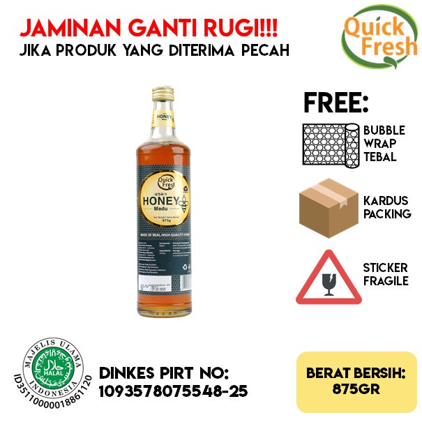 

Quick Fresh Honey / Madu Murni Asli 875 gram (Botol)