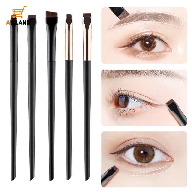 3 Pcs / Set Brush Blending Alis Eyeliner Portabel Model Datar Untuk Makeup