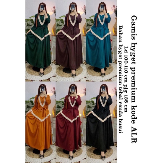 Gamis busui renda bahan Hyget premium kode ALR