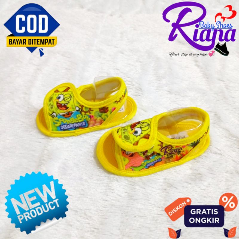 Sendal sepatu Bayi prewalker Spongebob usia 0-12 Bulan