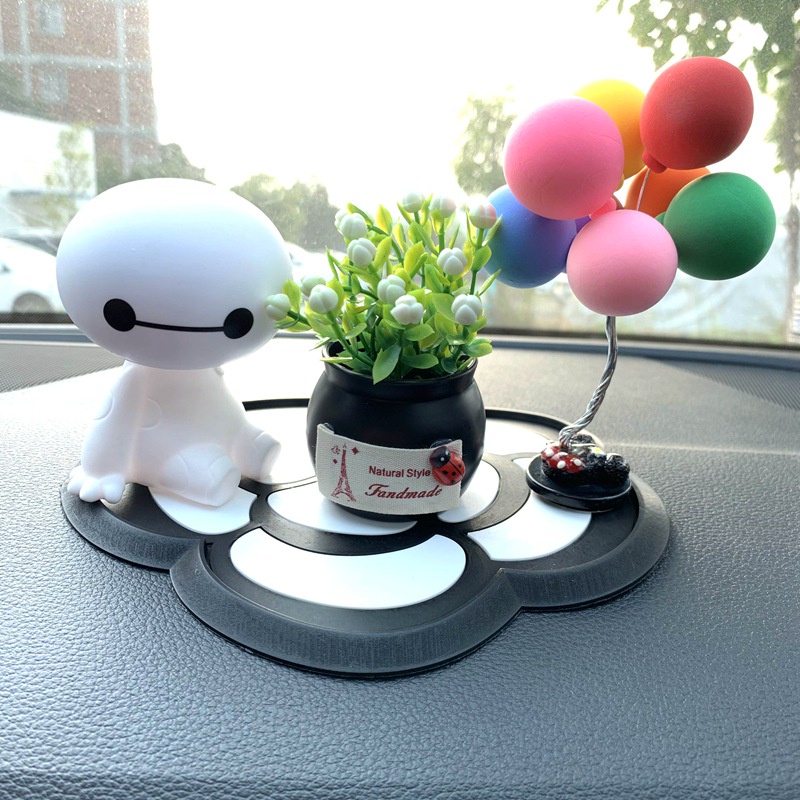 Mainan Boneka Kartun Baymax Kepala Goyang Untuk Dekorasi Dashboard Mobil