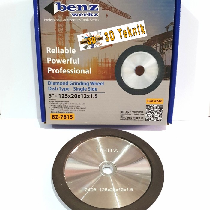 Mata Gerinda Diamond Grinding Wheel Batu Asah Bulat 1 Sisi Benz 5 In