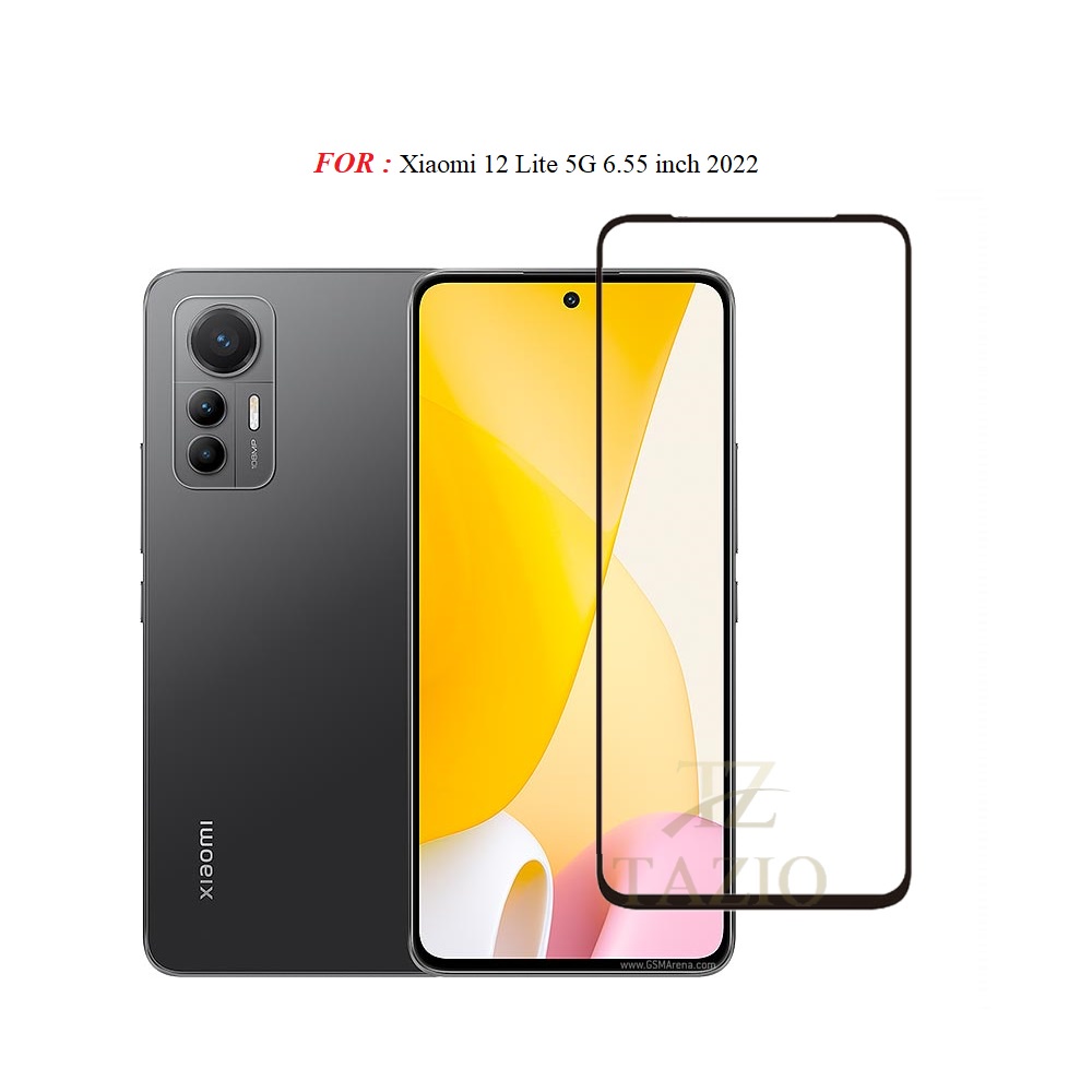 TAZIO Tempered Glass 5D 9D XIOMI 12 LITE 6.55" 2022 Antigores Full Cover Full Lem + Free Kardus & Bu