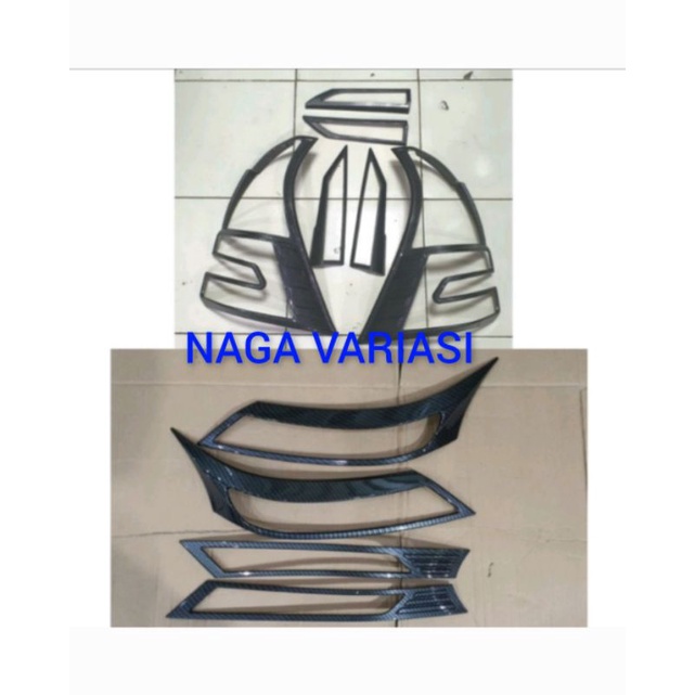 GARNIS LAMPU XENIA 2019+2021 KARBON COVER LAMPU XENIA