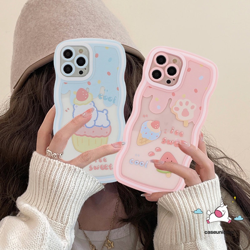 Soft Case Bahan TPU Motif Kartun Beruang Strawberry Untuk iPhone 11 12 13 14 Pro MAX 7 8 Plus XR 14 Plus 6 6s Plus X XS MAX SE 2020