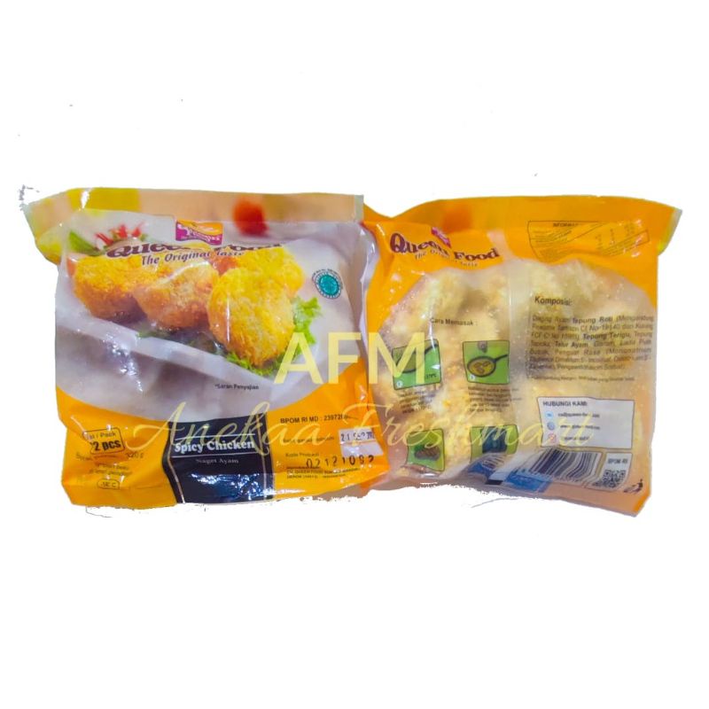 

QUEEN FOOD SPICY CHICKEN ISI 12PCS 320GRAM AYAM PEDAS
