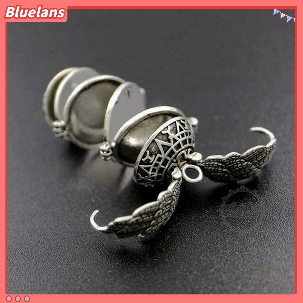 Bluelans Unisex Hollow Wings Expanding 4 Photo Locket Ball Pendant Necklace Memorial Gift