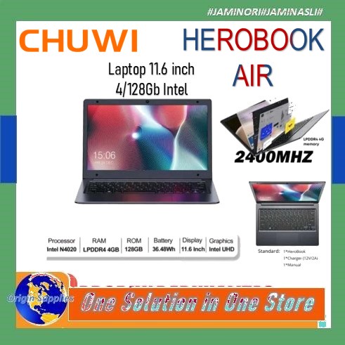 Chuwi Laptop HeroBook Air 11.6 inch Intel Celeron® N4020 4GB DDR4 128GB SSD