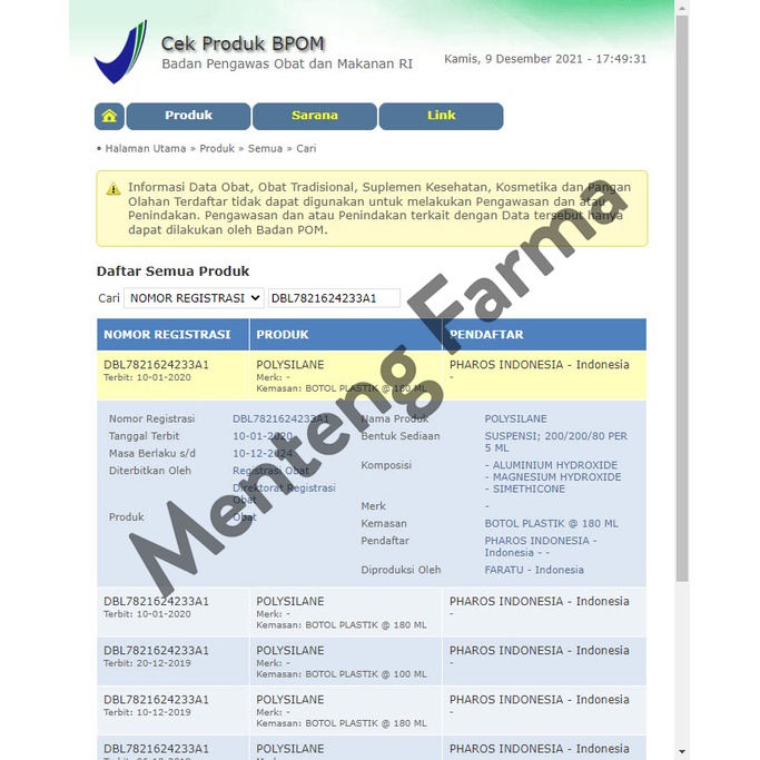 Polysilane Sirup 180 mL - Pereda Nyeri Maag, Asam Lambung, Kembung