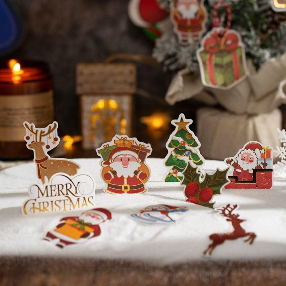 Agustina Merry Christmas Stiker Student Handphone Aesthetic Hand Akun Album Sastra DIY Stick Label