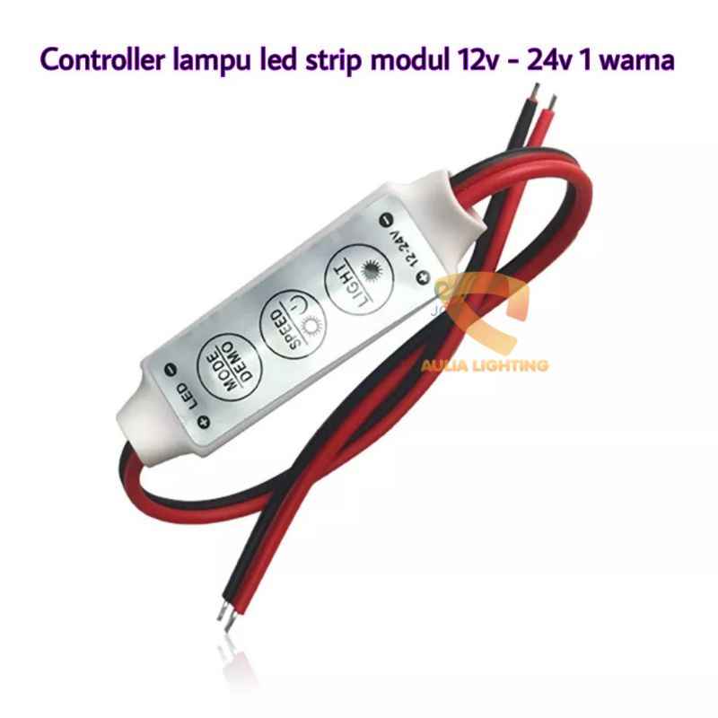 CONTROLLER 12V-24V LED STRIP LED MODUL MINI 1 WARNA PENGATUR REDUP TERANG MODE