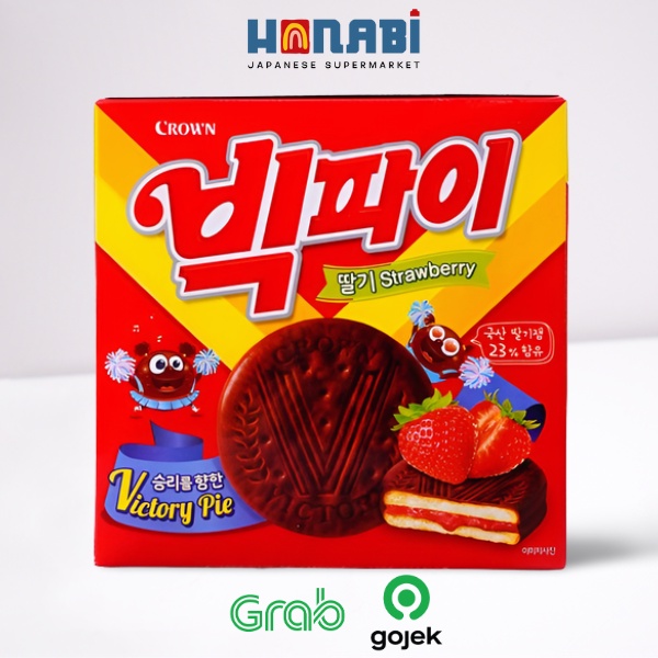 

Crown Big Pie Strawberry Flavour 216g - Pai Coklat Isi Stroberi Made In Korea