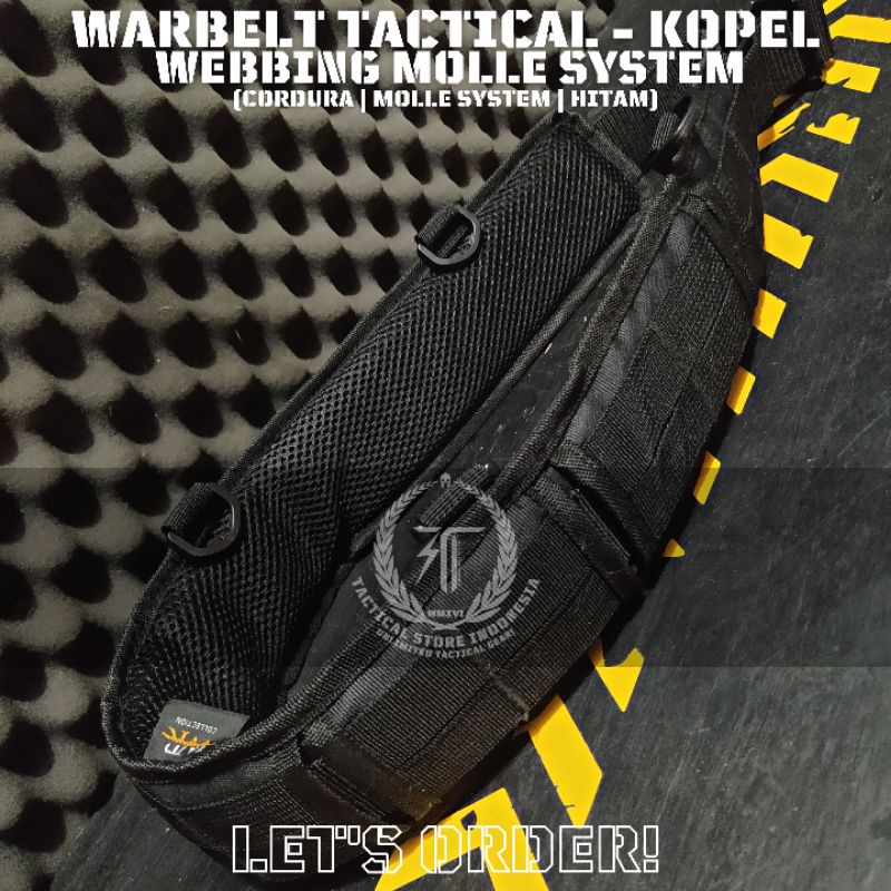 Kopel Warbelt Tactical Hitam + Sabuk Cobra (Metal Buckle) TSI Series