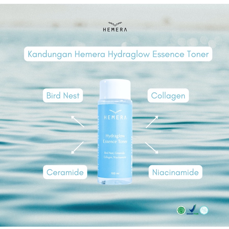 Hemera Hydraglow Hydra Glow SKIN BARRIER REPAIR BIRU Essence Toner  Hemera Skincare Cream Animate Skincare Barrier Acne Glowing OFFICIAL