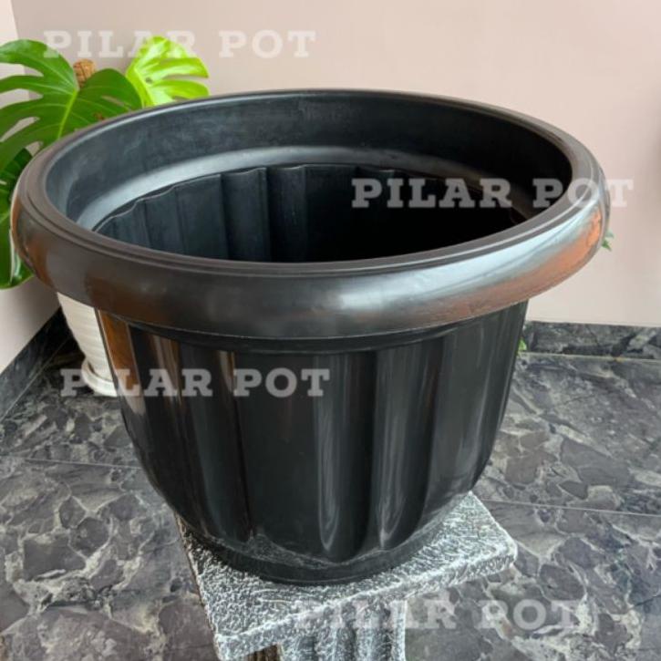 Terjangkau pot bunga tanaman plastik hitam 50cm - besar 스