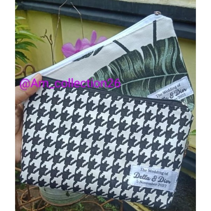 POUCH KANVAS/POUCH MAKE UP/SOUVENIR NIKAH/SOUVENIR MURAH