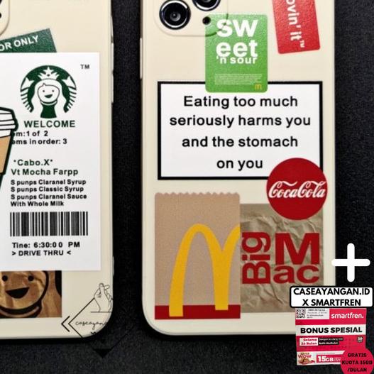 MCD Sbucks square edge case Iphone 6 7 8 Plus SE 2020 X XS 11 PRO MAX - MCD, 6 6S