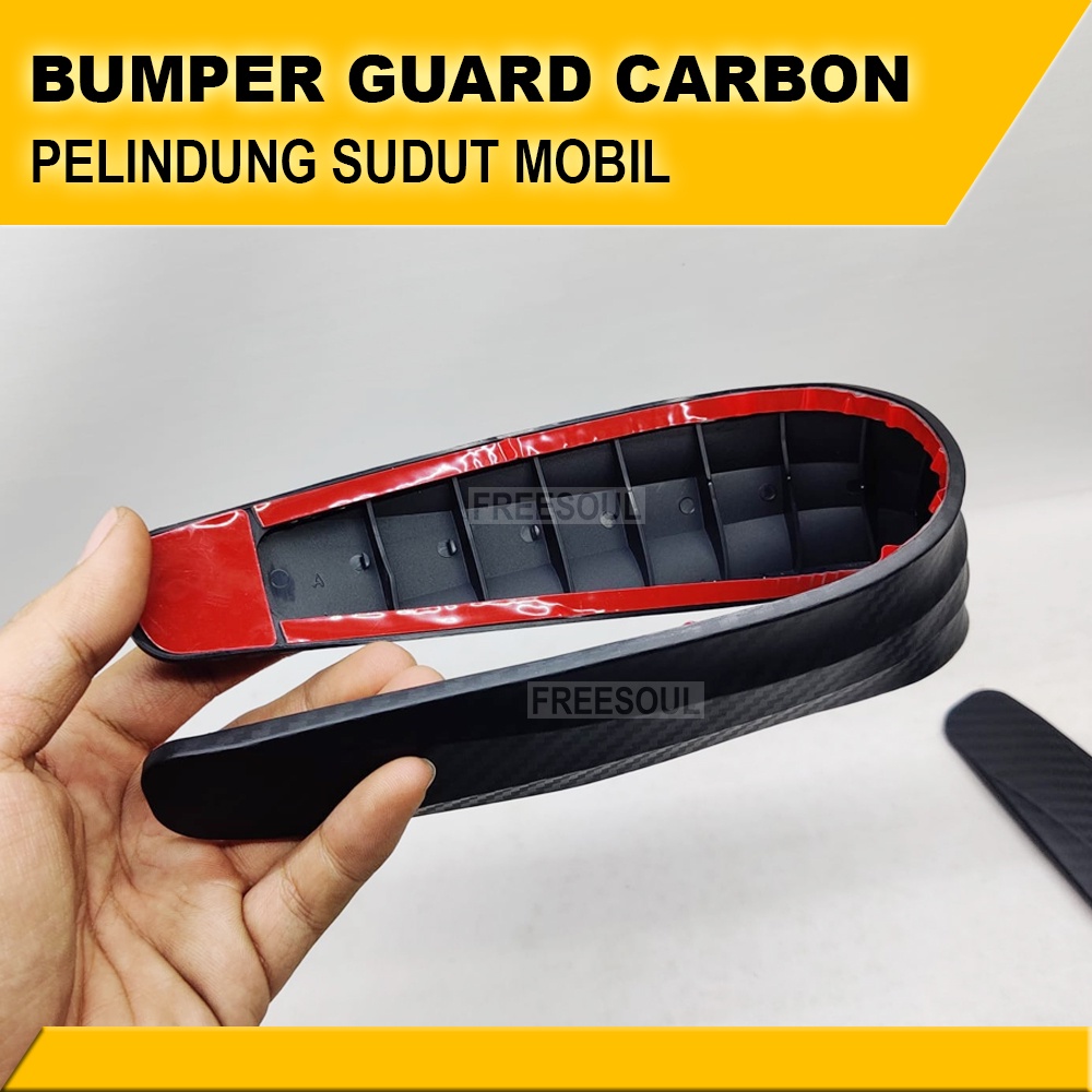 Bumper Guard Elastis - Pelindung Sudut Mobil Universal - Motif Carbon