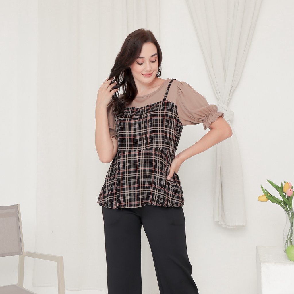 U.I.D Fashion - UB010 - Claire Blouse Kombinasi | Kemeja Blouse Trendy Premium