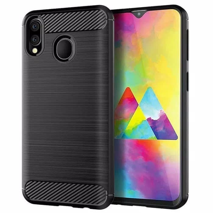 CASE SLIM FIT CARBON IPAKY SAMSUNG M20 SOFTCASE - GA