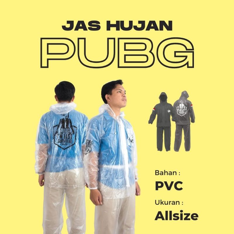 Jas Hujan Pria Dewasa Original Bahan PVC Sambungan Press Jas Hujan Kekinian Model Terbaru Warna Hitam Putih Bening Transparant