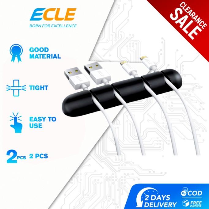 

ECLE Kabel Organizer Silikon All Type Cable Manage Clip Black 4 Slots