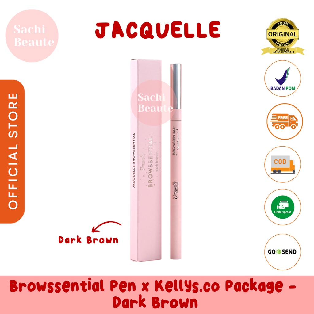 Jacquelle Browssential Multitasking Eyebrow Pencil - 3in1 Pensil Alis, Browcara, &amp; Spoolie