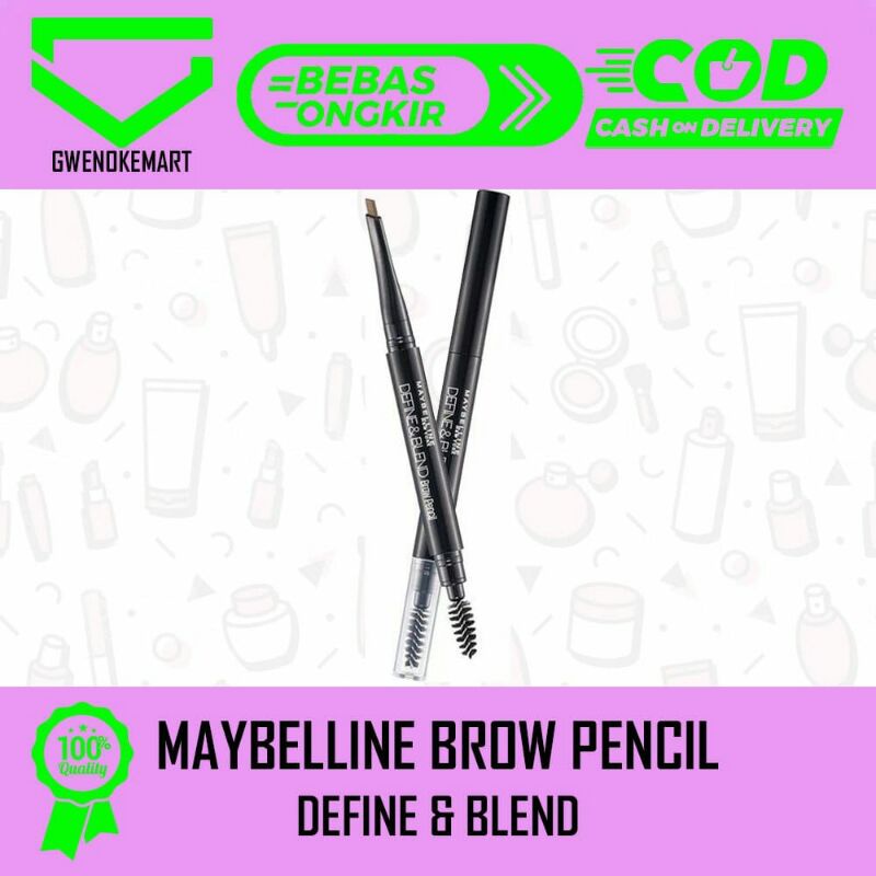 MAYBELLINE DEFINE &amp; BLEND BROW PENCIL NATURAL BROWN ORIGINAL PENSIL ALIS