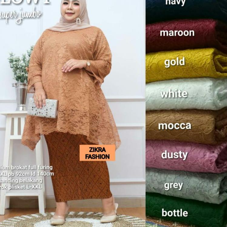 ×Real Pict× Glowy super jumbo LD 140 brokat tunik by zikra fashion | Kebaya brokat super jumbo ◦ LNA