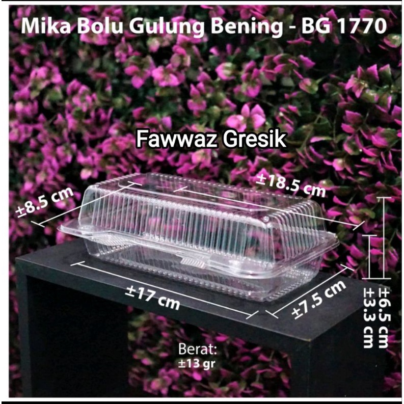 Mika Bolu Gulung BG 1770 isi 10 pcs / Mika BG1770 / Mika Kue Roti Bolen Spiku Medium Bening