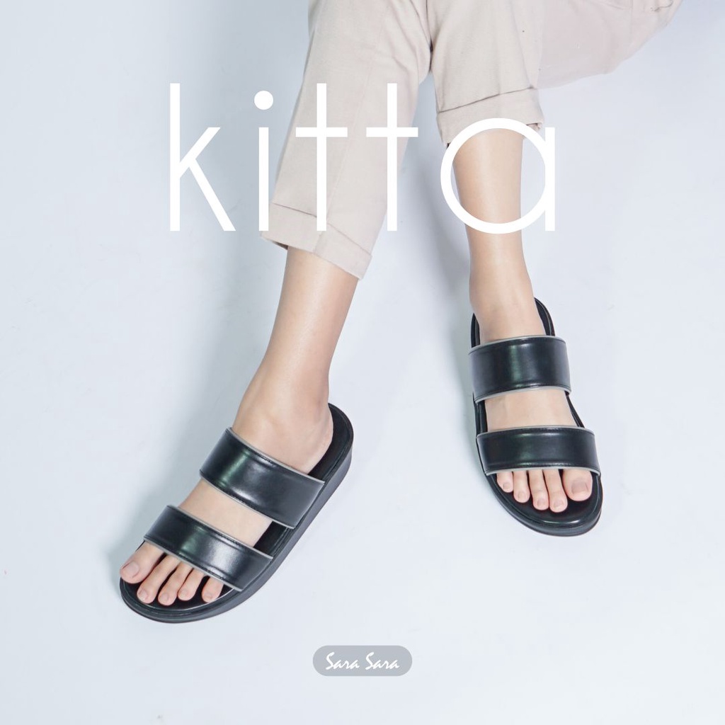 Sara Sara KITTA Sandal Wedges Wanita sandal selop ban dua sandal empuk terbaru