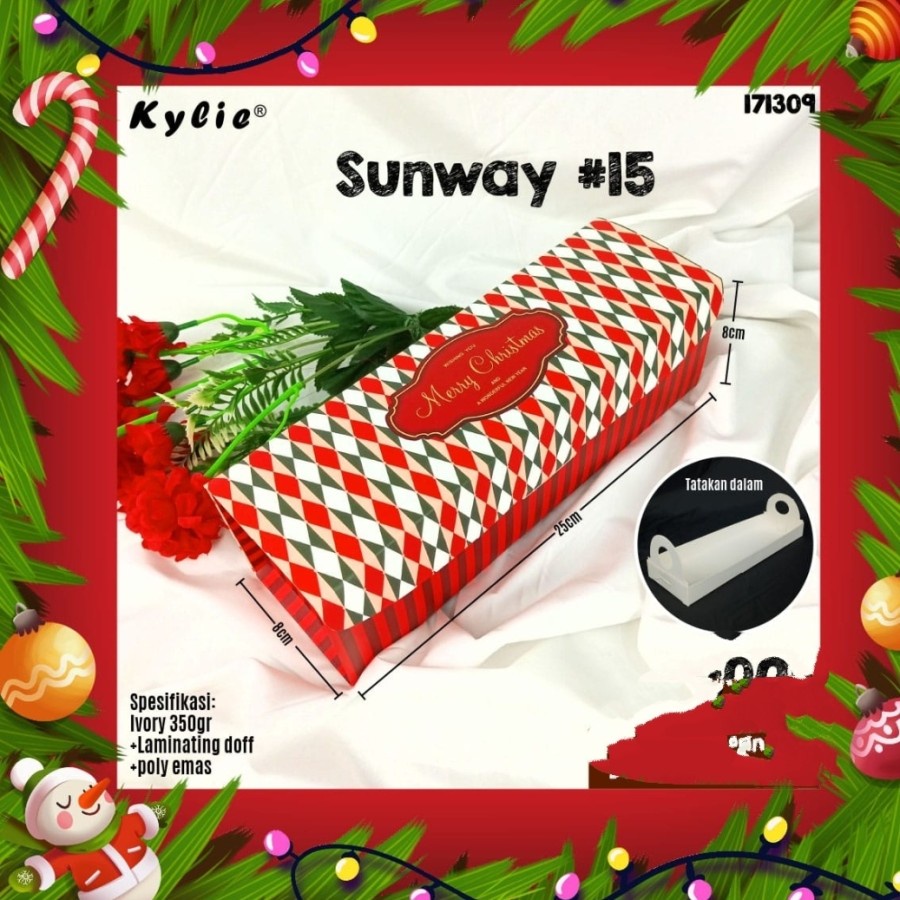 

Kotak Natal Christmas Xmas Box Kardus Brownies Cake Bolu Gulung Ivory
