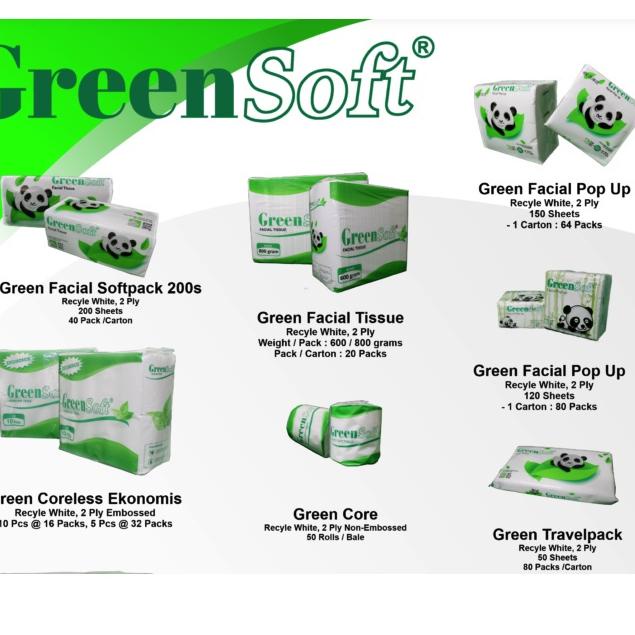 Paling Diminati TISSUE SUPER LEMBUT DAN HALUS TISU WAJAH GREEN SOFT 600 GRAM - HOKEE STORE
