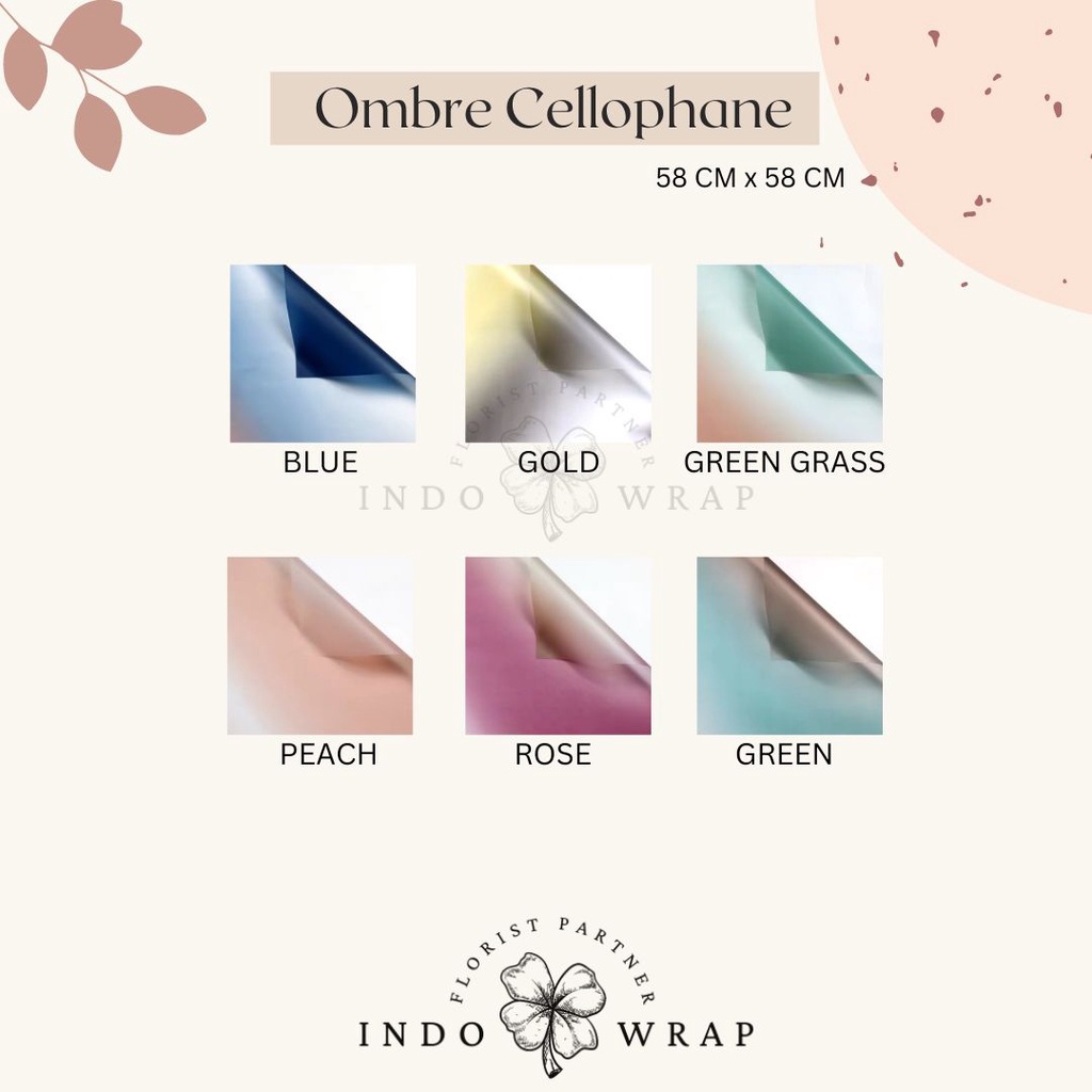 

KERTAS FLOWER WRAPPING OMBRE COLOR CELLOPHANE ECER KERTAS BUKET BUNGA HAND BOUQUET