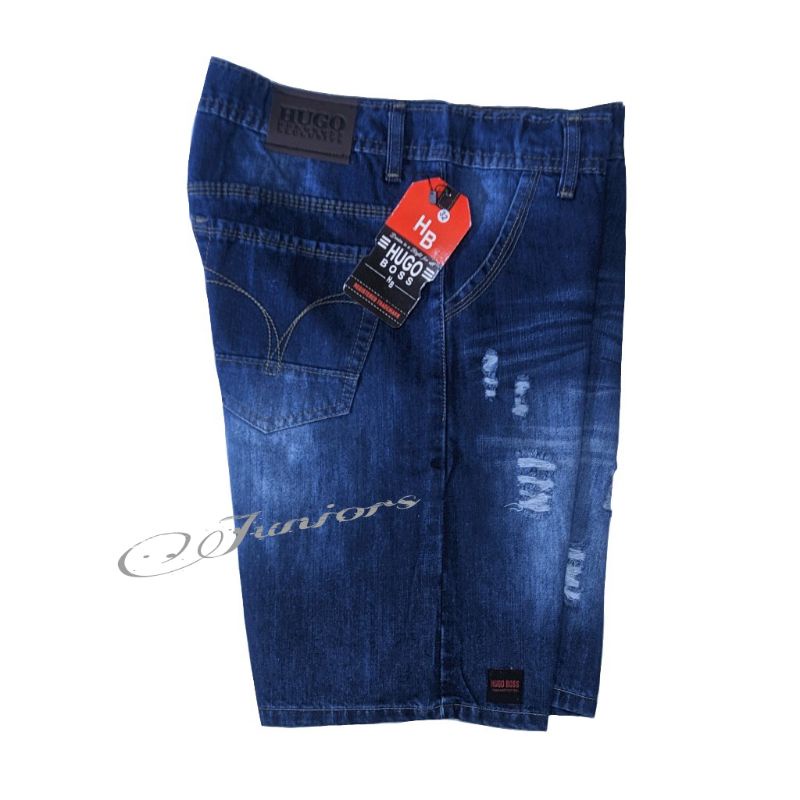 CELANA PENDEK JEANS SOBEK PRIA HUGO SLETING