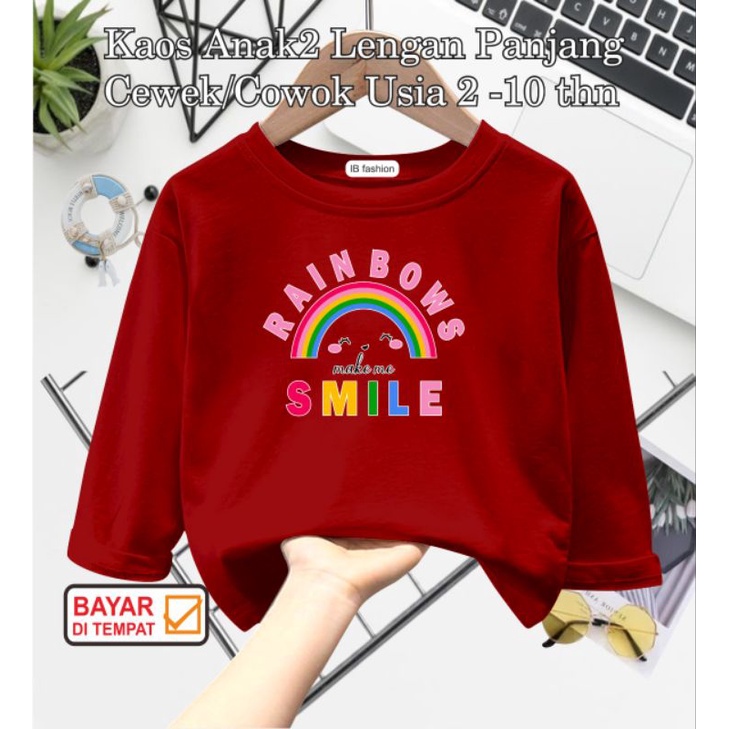 ((IB))KAOS ANAK UNISEX PANJANG/RAINBOW DIGITAL SABLON