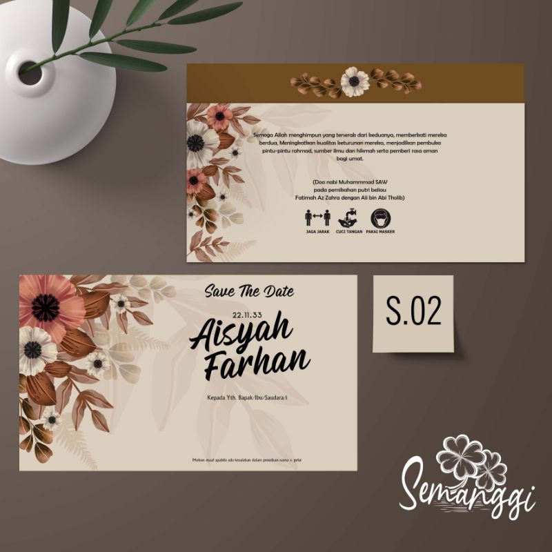 Blangko undangan Semanggi 02 | kertas blangko kosong