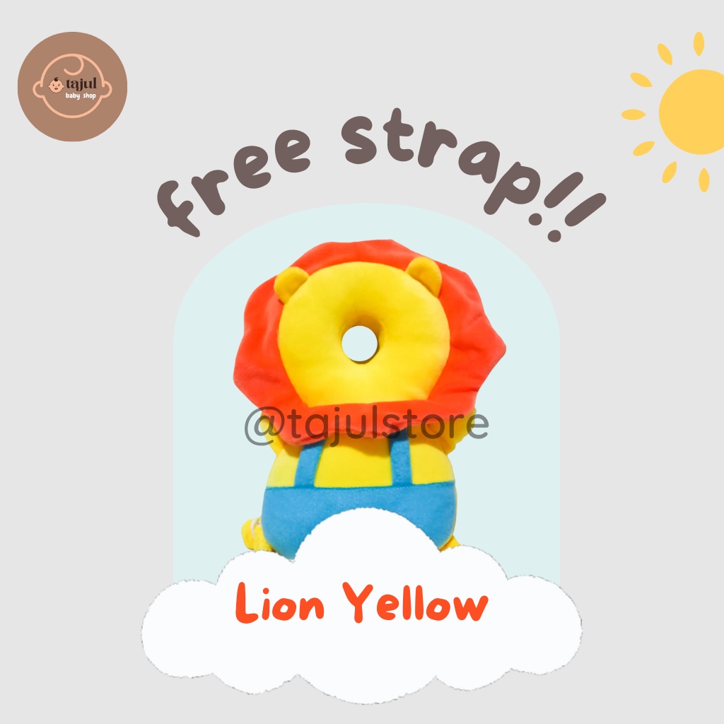 Bantal Pelindung Kepala Bayi Lion Yellow+Strap