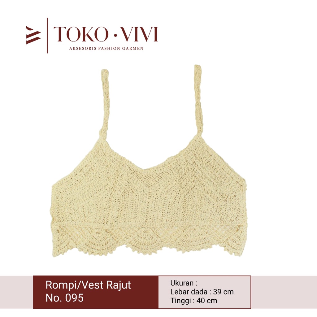 Vivi Rompi Rajut / Vest Rajut / Rompi Baju Krem No. 095