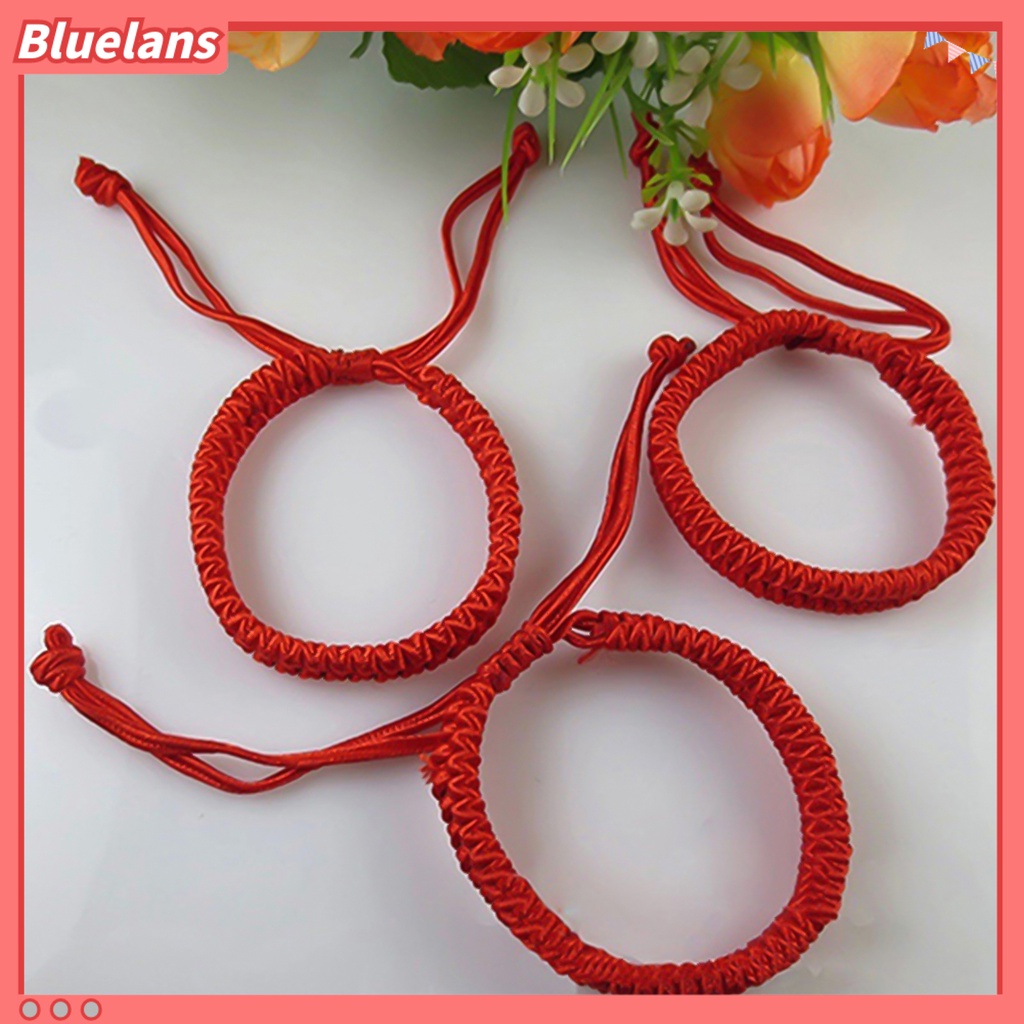 Bluelans Bracelet Chinese Style Red Rope Braided Jewelry Handmade Adjustable Bangle