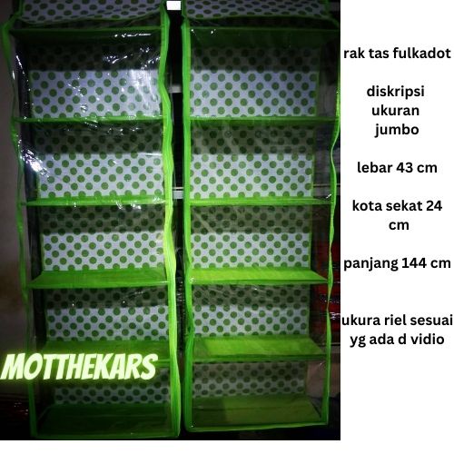 RAK TAS FULLKADOT GANTUNG | RAK TAS JUMBO | RAK TAS GANTUNG JUMBO | RAK TAS FULL RESLETING | RAK TAS 5 KOLOM RESLETING FULLKADOT