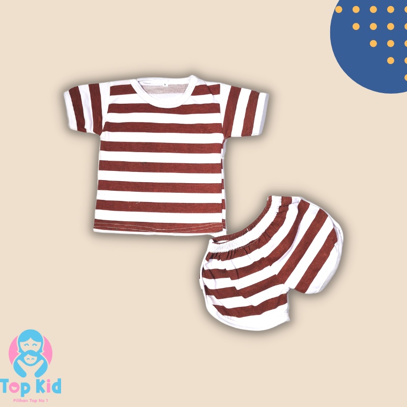 Top Kid Baju Setelan Anak Cowok Cewek Motif Salur Anak Laki Dan Perempuan 012