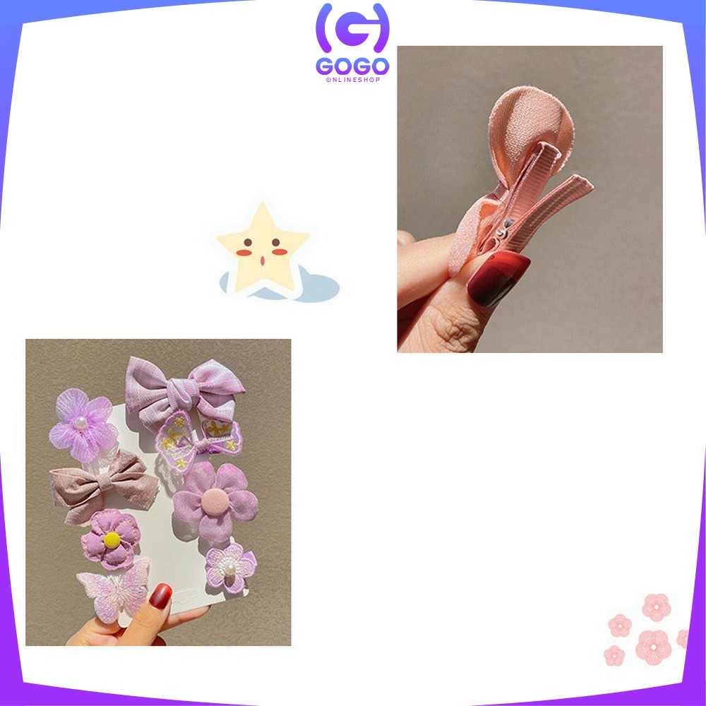 GOGO-C323 Jepit Rambut Anak Ala Korea 9IN1 / Aksesoris Jepitan Rambut Pita Anak Perempuan / Jepit Rambut Karakter Kelinci / Korean Hair Clip