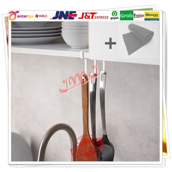 Rak gantungan kain lap sendok alat masak bahan besi baja pengait dengan klip ikea pa