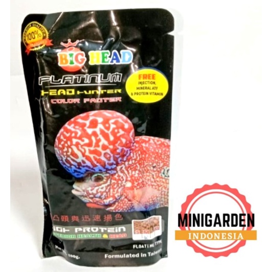 BIG HEAD PLATINUM HEAD HUNTER 100GR OKIKO PAKAN PELLET PELET LOUHAN