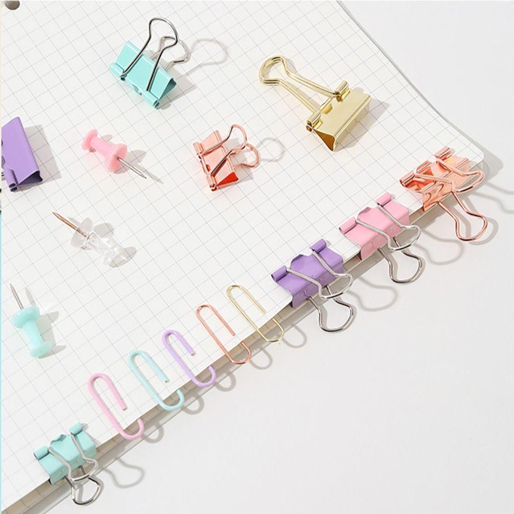 Top 65PCS/Box Perlengkapan Pengikat Paper Clip|Klip Ekor Panjang Kawaii Warna